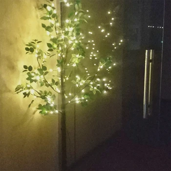 Simulering Grøn plante LED Birke Træ med Blade Lampe nat lys, dekorationer til hjemmet usb-belysning Indendørs Festival Ferie Fe
