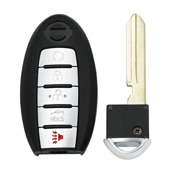 Smart fjernbetjening nøgle 4+1 knappen FSK 433MHz PCF7952LTT chip For Nissan Patrol med insert-tasten blade 5 knapper