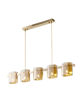 Spisestue LED Lysekrone Amber/Røget Glas Moderne og Kreative Hængende Lampe Enkel Restaurant, Coffee Shop Lang Inventar