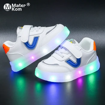 Størrelsen 21-30 Børn Åndbar Slid-resistente Glødende Sko Drenge Anti-glat Casual Lysende Sneakers Piger-Led lyser Sko
