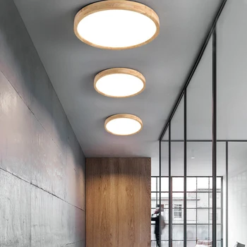 Ultra-tynde træ loft lampe til Korridoren, Balkon, stue, Overflade Monteret 7 cm tykkere LED loftslampe soveværelse indretning