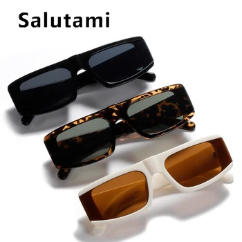 Vintage Lille Firkantet Sort Beige Solbriller Til Kvinder Nye Mode Gradient Uv400-Brillerne Mænd Smarte Cool Solbriller Leopard Brown