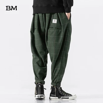 Vinteren Afslappede haremsbukser 2019 Streetwear Mode Stor Størrelse koreanske Joggere 5XL Hip Hop Plaid Bukser Harajuku Tøj Plus