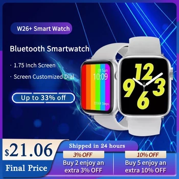 W26+ Smart Ur 2020 Oprindelige IWO på 1,75 Tommer Skærm, Bluetooth Smartwatch Mænd Kvinder i Skærmen Custom Dial Egnet Til Apple Android
