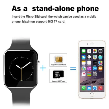 X6 Smart Ur med Kamera, Touch Skærm, Understøtter SIM-TF Kort Bluetooth Smartwatch til iPhone Xiaomi Android-Telefon