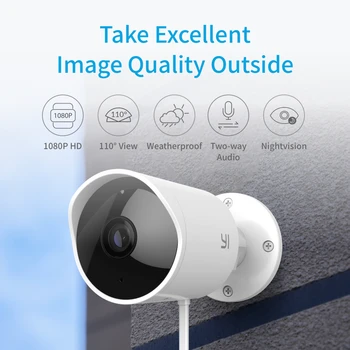 YI Sikkerhed Kamera 2,4 G Med SD-Kort og Kan Trådløst IP-Cam Beslutning Vandtæt nattesyn til Overvågning Udendørs Cam-System