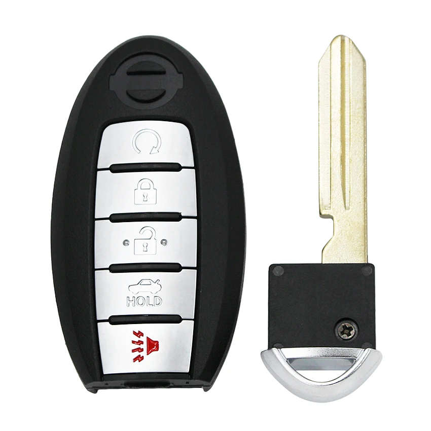 Smart fjernbetjening nøgle 4+1 knappen FSK 433MHz PCF7952LTT chip For Nissan Patrol med insert-tasten blade 5 knapper 0