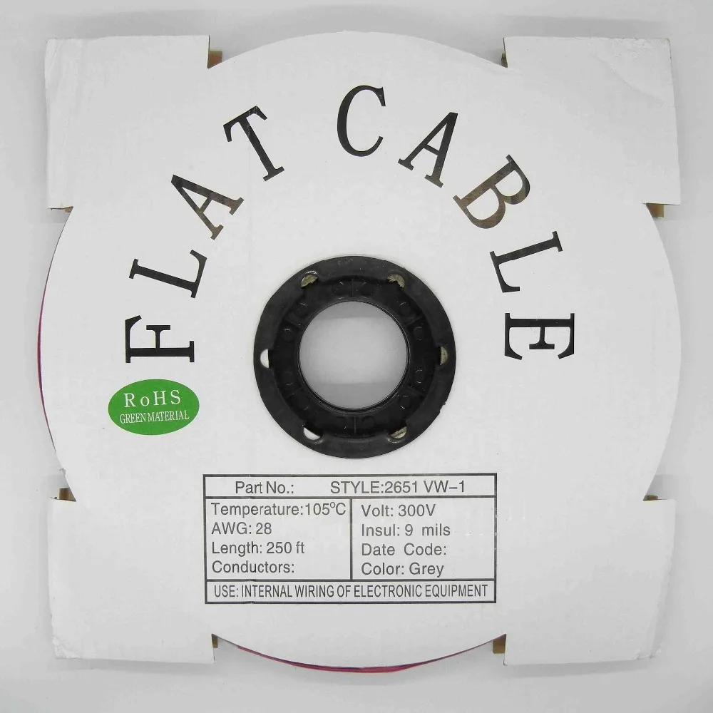 FC-16P 76 meters længde 16pin fladskærms-kabel båndkabel 2,54 mm Pitch Flad Ledning / Kabel-Hub Ren kobber Data kabel til LED-Display 0
