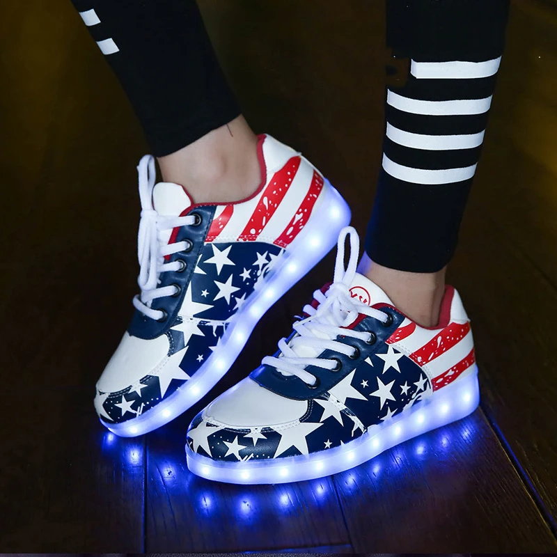 Size 27-42 Glowing Sneakers for Children Boys Girls Luminous Shoes with Light up sole Kids Lighted Led Slippers with USB Charged 3