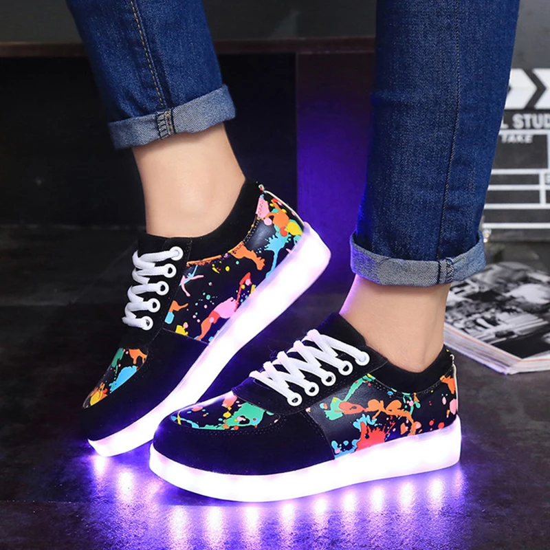 Size 27-42 Glowing Sneakers for Children Boys Girls Luminous Shoes with Light up sole Kids Lighted Led Slippers with USB Charged 5