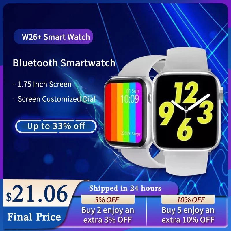 W26+ Smart Ur 2020 Oprindelige IWO på 1,75 Tommer Skærm, Bluetooth Smartwatch Mænd Kvinder i Skærmen Custom Dial Egnet Til Apple Android 0