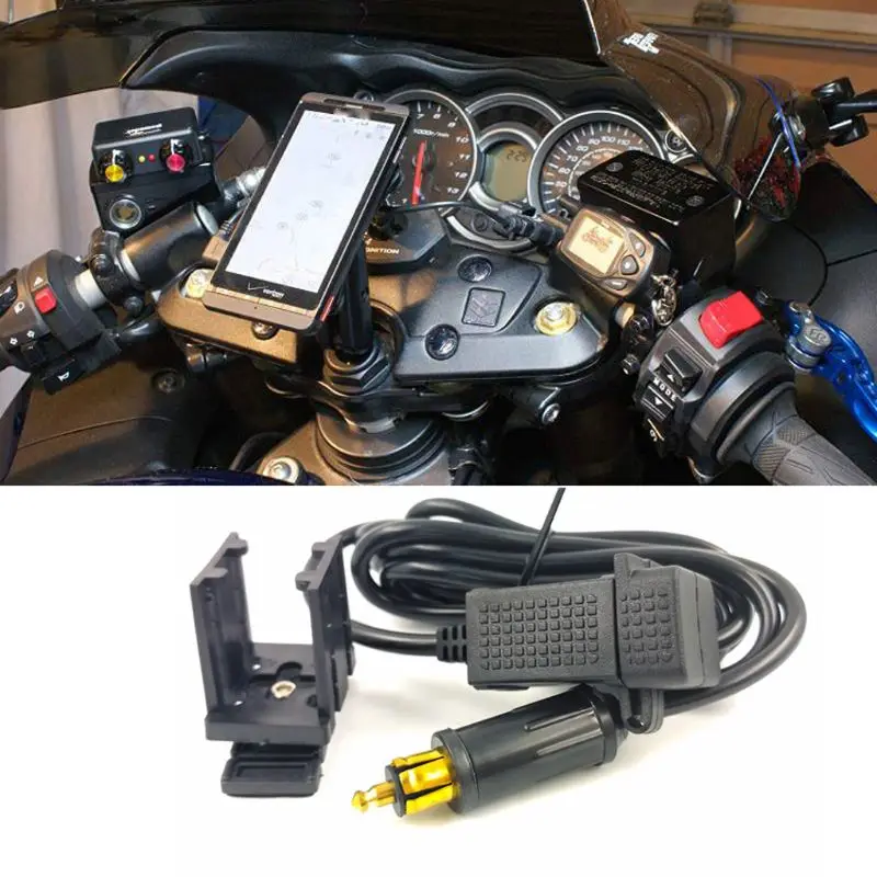 12V-24V Motorcykel DIN Hella Powerlet Stik til 2.1 En Dual USB Oplader Stik Power Adapter til BMW Triumph Motorcykel GPS Telefon 3