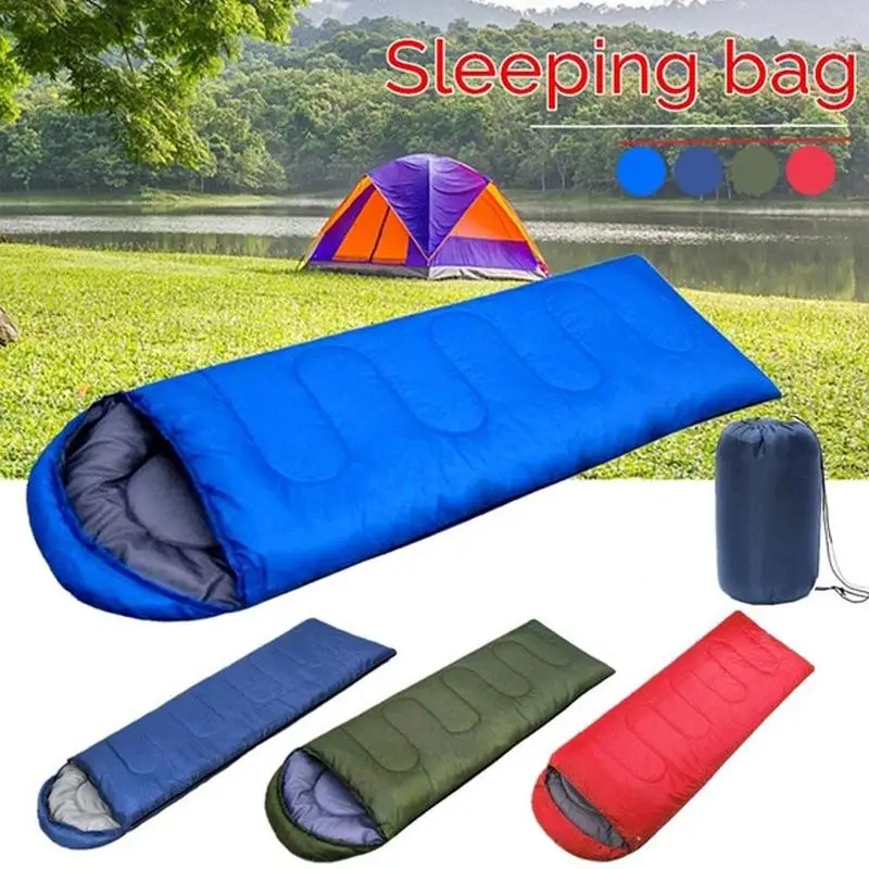 Camping sovepose konvolut hætteklædte sovepose foråret sæsoner tre og sove efteråret taske voksen udendørs sommer-fritid D1J8 1