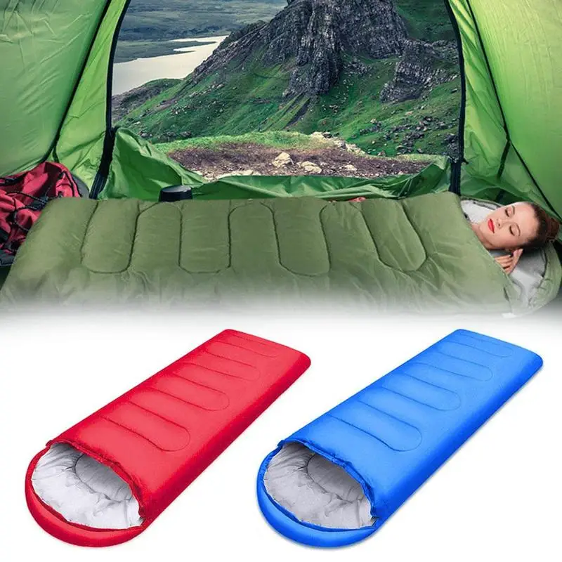 Camping sovepose konvolut hætteklædte sovepose foråret sæsoner tre og sove efteråret taske voksen udendørs sommer-fritid D1J8 5