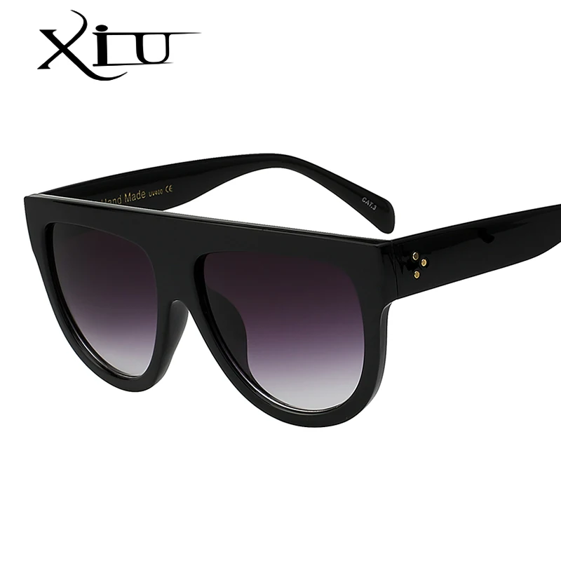 XIU Solbriller Kvinder Brand Designer Stor Flad Top Vintage Kvinde Sol briller Classic Fashion Briller Sommeren Oversize Briller UV400 2