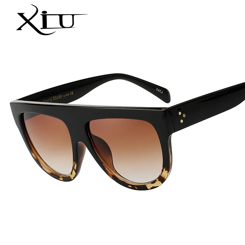 XIU Solbriller Kvinder Brand Designer Stor Flad Top Vintage Kvinde Sol briller Classic Fashion Briller Sommeren Oversize Briller UV400 5