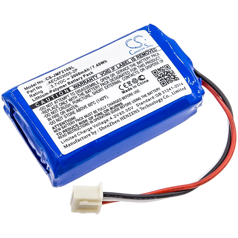Bluetooth Højttaler Batteri CS-JMF210SL For JBL Flip 2 (2013), Flip II (2013) Batterier AEC653055-2P Batteria 2000mAh 0