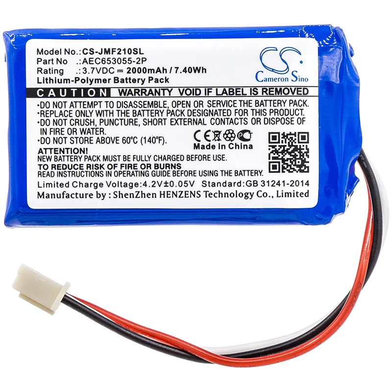 Bluetooth Højttaler Batteri CS-JMF210SL For JBL Flip 2 (2013), Flip II (2013) Batterier AEC653055-2P Batteria 2000mAh 2