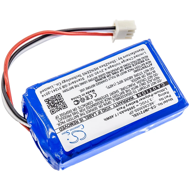 Bluetooth Højttaler Batteri CS-JMF210SL For JBL Flip 2 (2013), Flip II (2013) Batterier AEC653055-2P Batteria 2000mAh 3