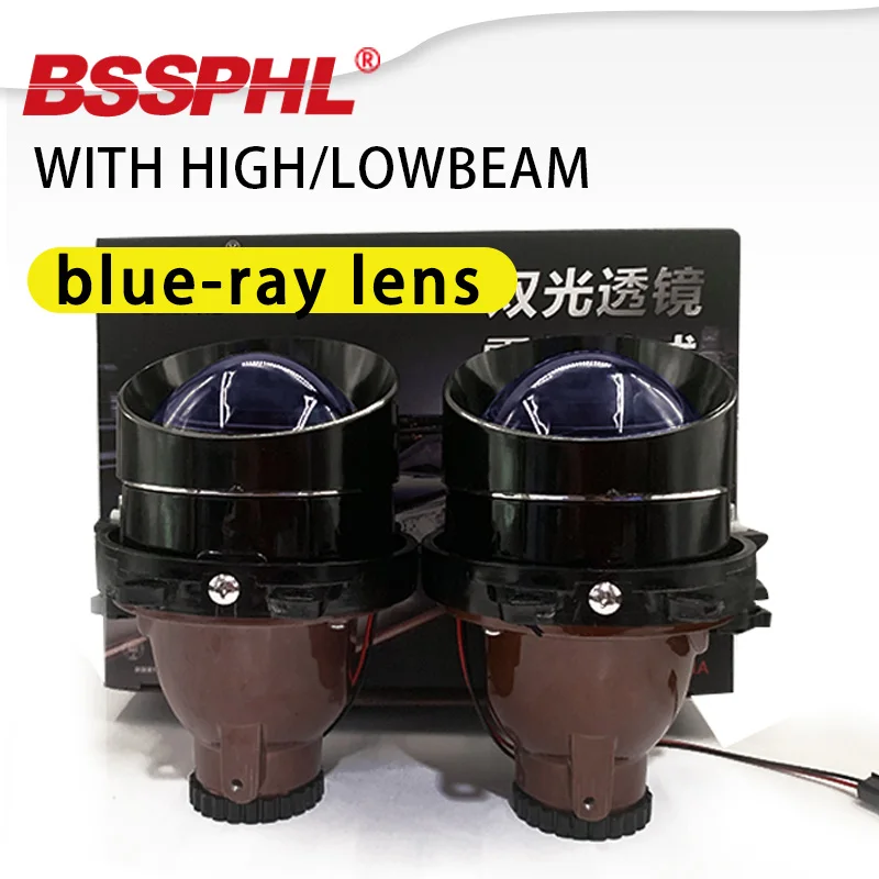 BSSPHL gælder for Toyota bil styling 3.0 blå lys tåge lygte linse bi-xenon projektorens linse nær og lys H11 D2h pære 2