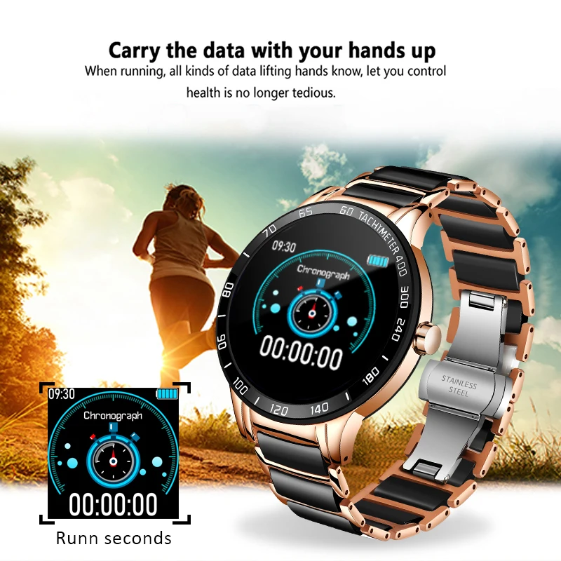 LIGE Kvinde, smart ur Reloj Inteligente puls, Blodtryk Fitness Tracker Keramisk Rem Ure Vandtæt Smartwatch 1