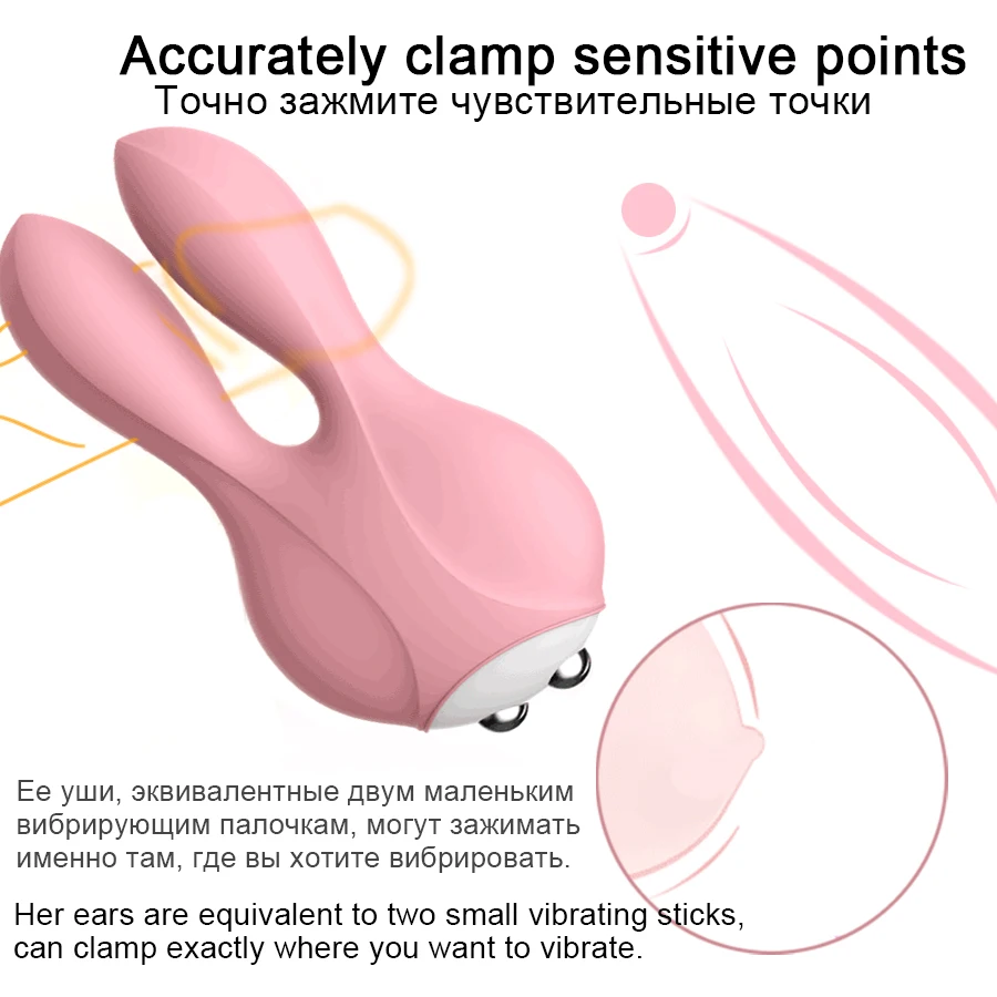 Silikone Rabbit Vibrator Dobbelt-vibrerende stok Vandtæt sexlegetøj Aktuelle Puls Klitoris Brystvorten Stimulator Body Massage 1
