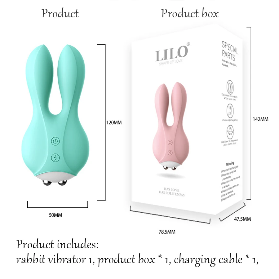Silikone Rabbit Vibrator Dobbelt-vibrerende stok Vandtæt sexlegetøj Aktuelle Puls Klitoris Brystvorten Stimulator Body Massage 4
