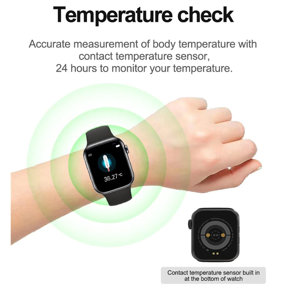 Ny Smart Ur IW0 U78 Plus Bluetooth-Stemmestyret Opkald Skridt Tæller puls, Blodtryk og kropstemperatur Opdagelse Armbåndsur 12 2