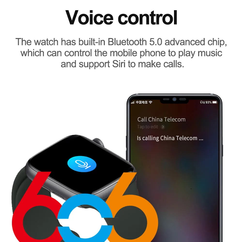 Ny Smart Ur IW0 U78 Plus Bluetooth-Stemmestyret Opkald Skridt Tæller puls, Blodtryk og kropstemperatur Opdagelse Armbåndsur 12 3
