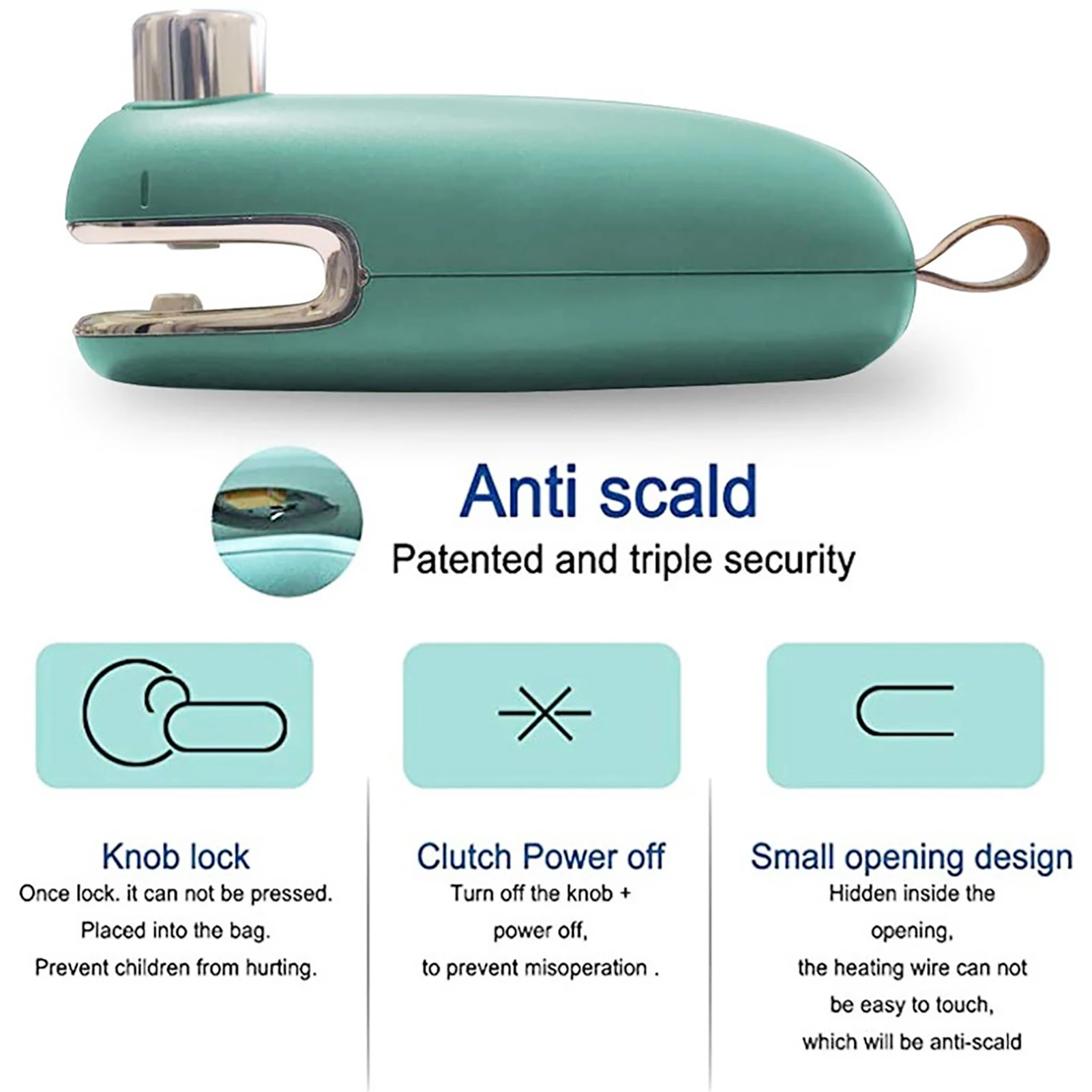 Bærbare Mini-USB-Opladning, Tryk, Forsegling Maskine Snack plastpose Sealer 3