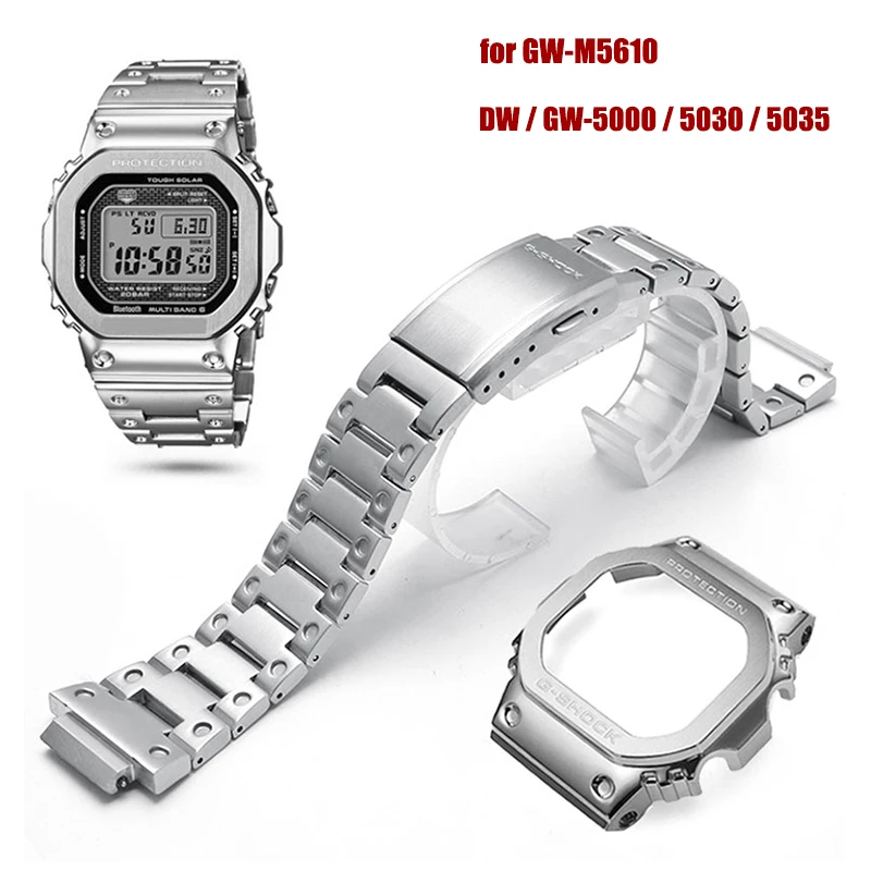GW-M5610 Sæt Metal Ur Band 316 Rustfrit Stål Watchbands Tilfældet for Casio G-Shock DW5035 G-5600 Armbånd Ur Rem + Bezel 3