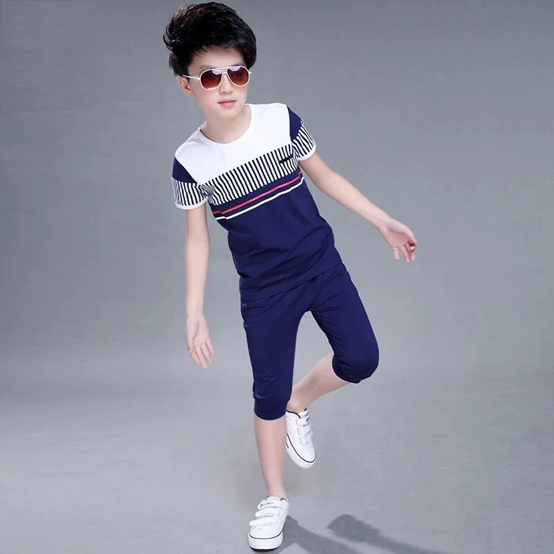 Baby Dreng Sommer Tøj Nye koreanske Drenge Tøj Sæt Børne Tøj, Mode Afslappet Sports-Korte Ærmer Bomuld børnetøj 0