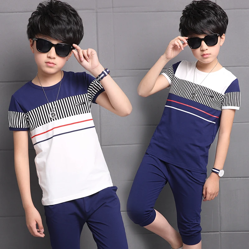 Baby Dreng Sommer Tøj Nye koreanske Drenge Tøj Sæt Børne Tøj, Mode Afslappet Sports-Korte Ærmer Bomuld børnetøj 3