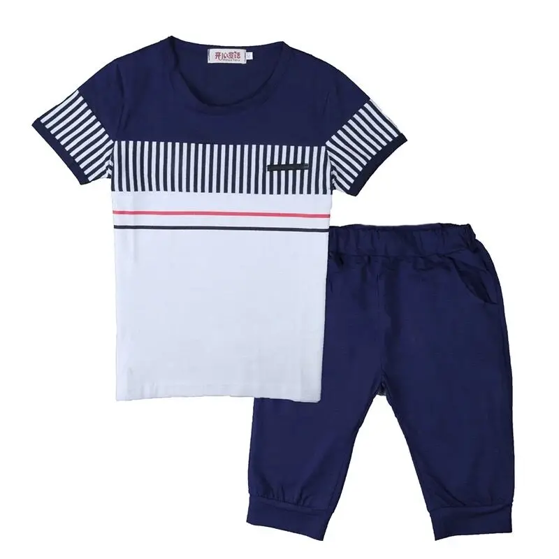 Baby Dreng Sommer Tøj Nye koreanske Drenge Tøj Sæt Børne Tøj, Mode Afslappet Sports-Korte Ærmer Bomuld børnetøj 4