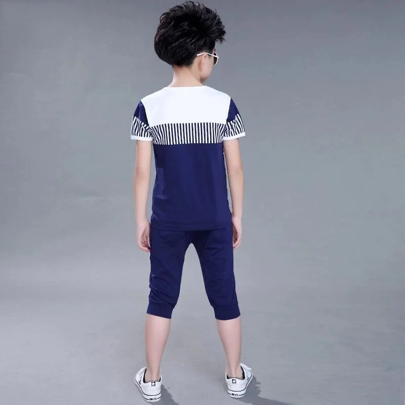 Baby Dreng Sommer Tøj Nye koreanske Drenge Tøj Sæt Børne Tøj, Mode Afslappet Sports-Korte Ærmer Bomuld børnetøj 5