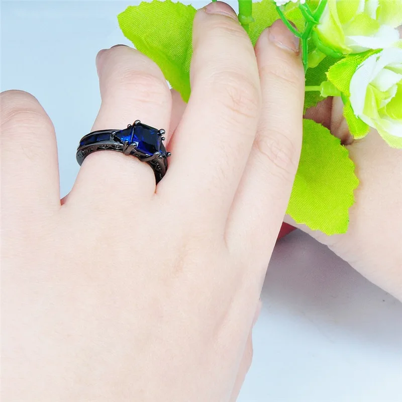 14K Multi-tone Safir Diamant Ring Anillos De Bizuteria Bague Etoile Obsidian Diamante diamant jade Ring Rock for Mænd 2