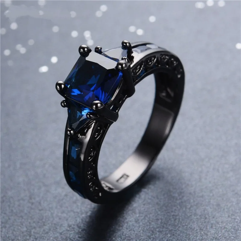 14K Multi-tone Safir Diamant Ring Anillos De Bizuteria Bague Etoile Obsidian Diamante diamant jade Ring Rock for Mænd 5