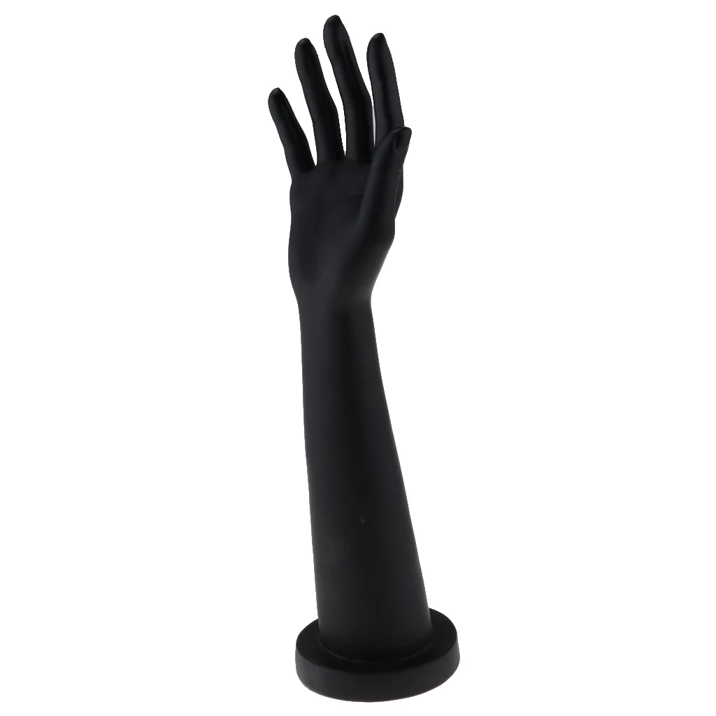 Mannequin Kvindelige Side Finger Handske Ring Halskæde Armbånd Smykker Holder Sort Håndled-Omkreds 5inch 1