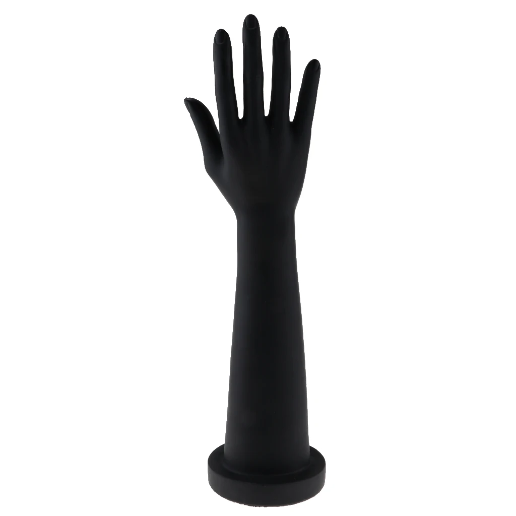 Mannequin Kvindelige Side Finger Handske Ring Halskæde Armbånd Smykker Holder Sort Håndled-Omkreds 5inch 2