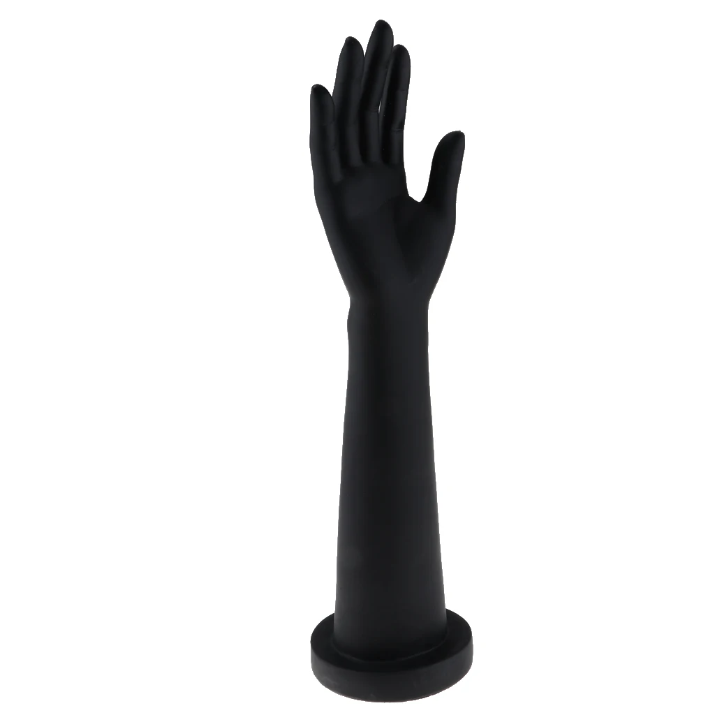 Mannequin Kvindelige Side Finger Handske Ring Halskæde Armbånd Smykker Holder Sort Håndled-Omkreds 5inch 3