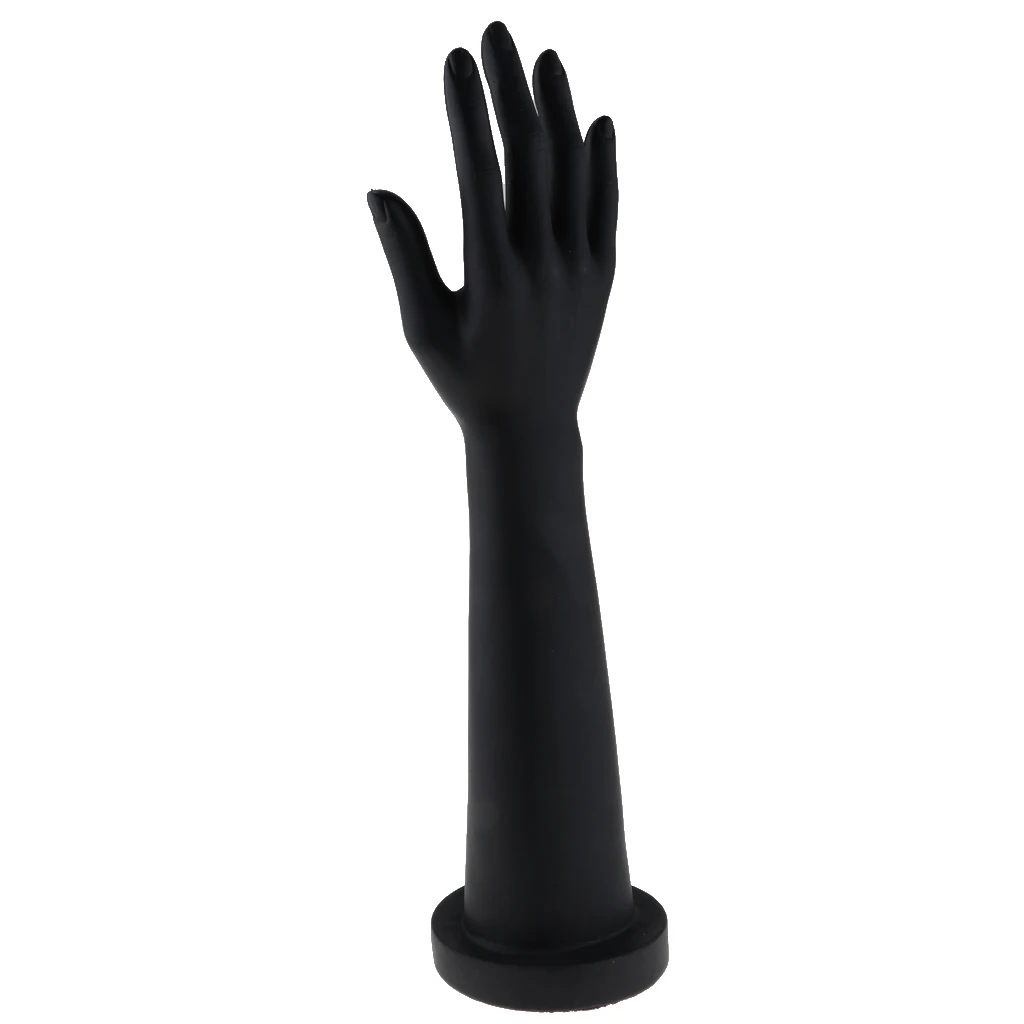 Mannequin Kvindelige Side Finger Handske Ring Halskæde Armbånd Smykker Holder Sort Håndled-Omkreds 5inch 5