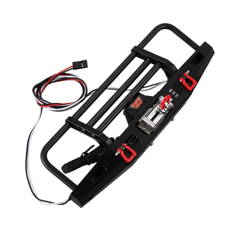 Metal Front Kofanger med Winch Remote Controller System til 1/10 RC Crawler Traxxas TRX4 Axial SCX10 & SCX10 II 90046 1