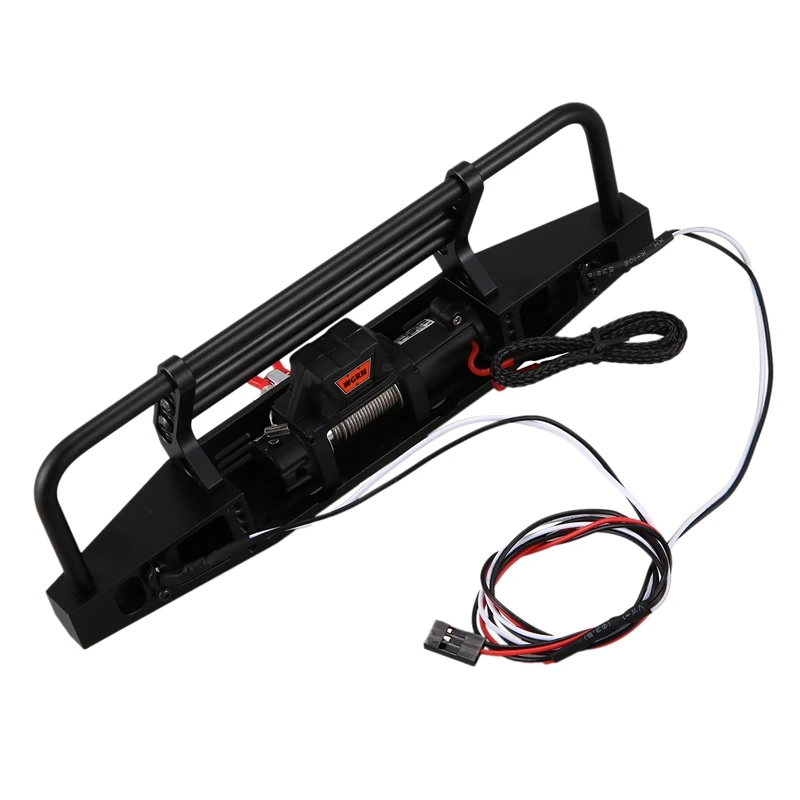 Metal Front Kofanger med Winch Remote Controller System til 1/10 RC Crawler Traxxas TRX4 Axial SCX10 & SCX10 II 90046 4