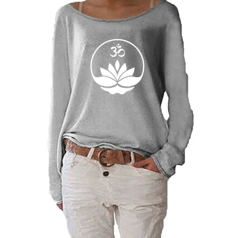 Buddha og Buddhismen Om Zen Meditation print T-Shirt til Kvinder med Lange Ærmer Sjove Efteråret Tshirt Streetwear Kvinder Casual Tøj 0