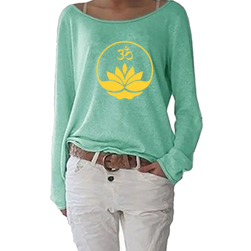 Buddha og Buddhismen Om Zen Meditation print T-Shirt til Kvinder med Lange Ærmer Sjove Efteråret Tshirt Streetwear Kvinder Casual Tøj 1