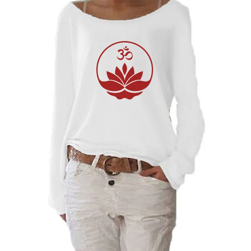 Buddha og Buddhismen Om Zen Meditation print T-Shirt til Kvinder med Lange Ærmer Sjove Efteråret Tshirt Streetwear Kvinder Casual Tøj 3