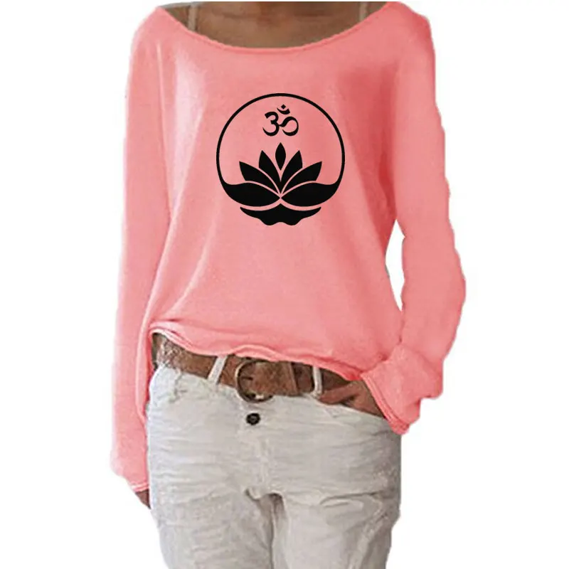 Buddha og Buddhismen Om Zen Meditation print T-Shirt til Kvinder med Lange Ærmer Sjove Efteråret Tshirt Streetwear Kvinder Casual Tøj 4