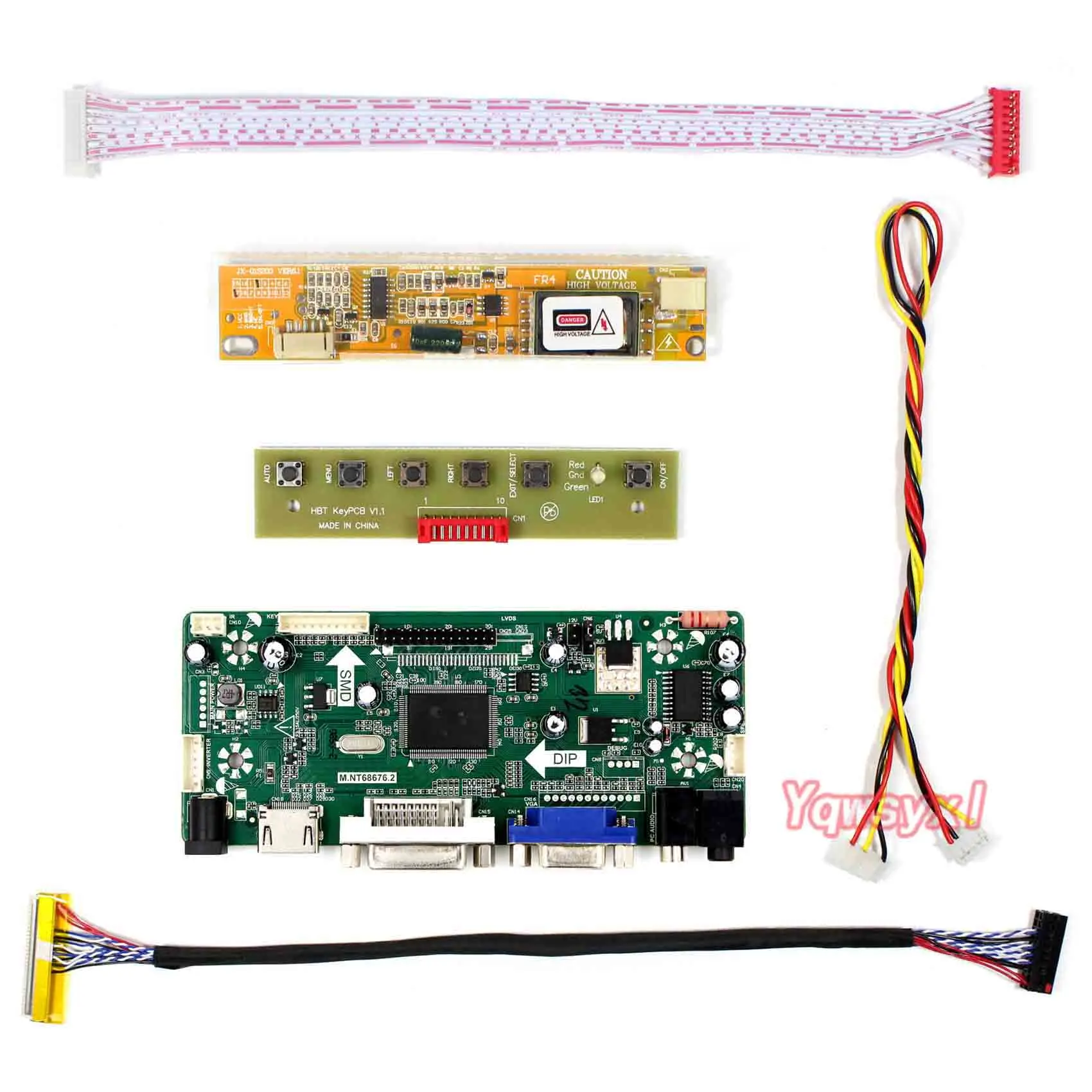 Yqwsyxl Control Board Monitor Kit for B154EW01 V5 B154EW01 V6 HDMI+DVI+VGA-LCD-LED-skærm-Controller Board-Driver 3