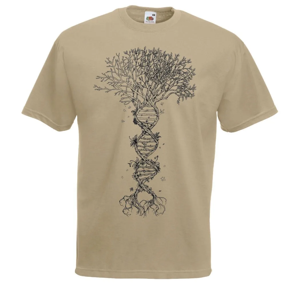 2019 Høj Kvalitet Bomuld Casual Brand Herre Plum Tree Of Life Dna-T-Shirt Menneskelige Genetiske Kode Hellig Geometri Topmovie Tee 0
