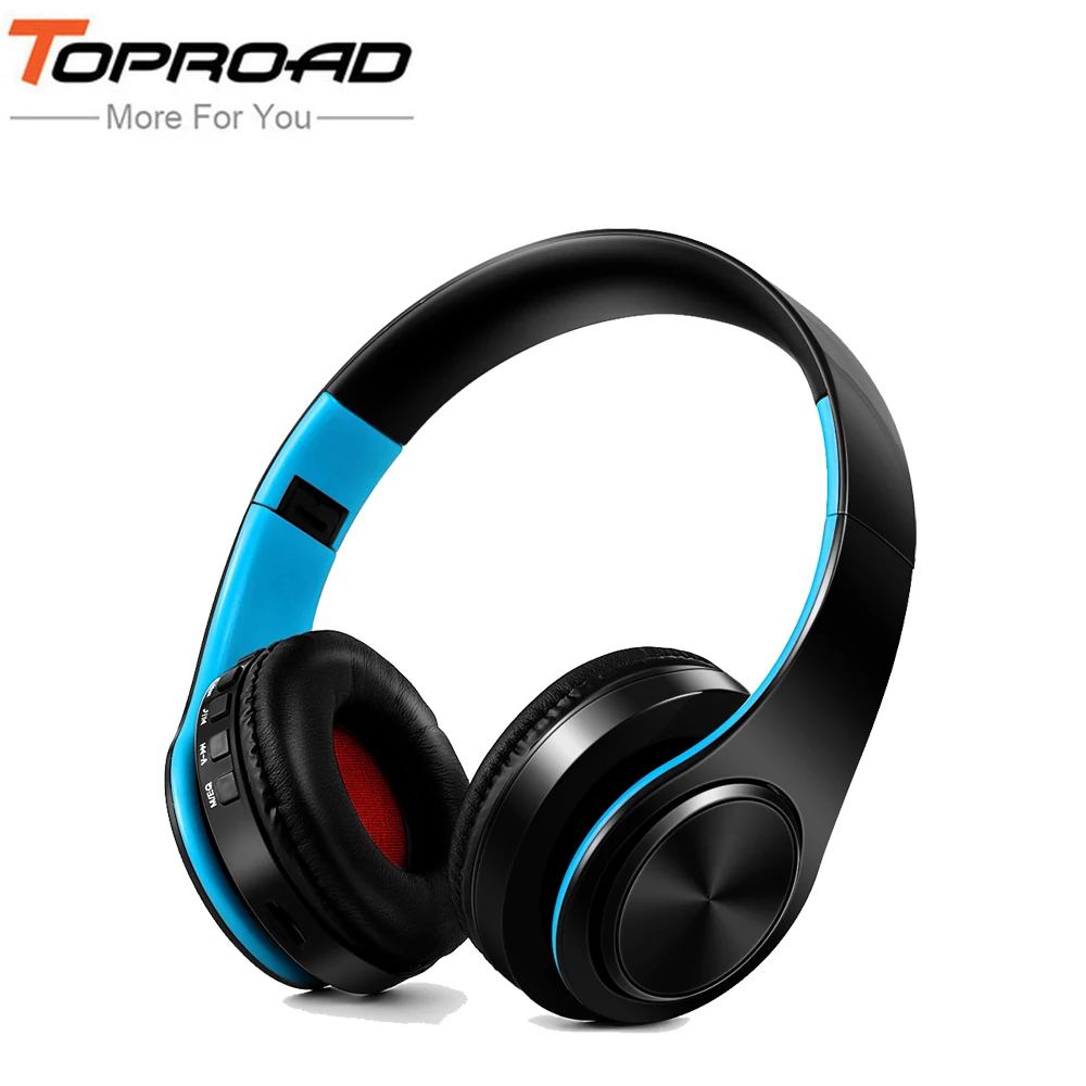 TOPROAD Sammenklappelig Bluetooth Hovedtelefoner Trådløse Headset Stereo Hovedtelefon Lyd musikafspiller Understøtter TF Kort med Mic 3